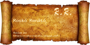 Roskó Renátó névjegykártya